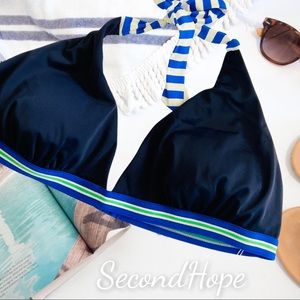 Boden Plus Size Navy Blue Bikini Halter top 16